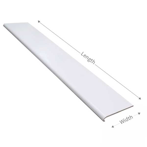 White Bullnose uPVC Internal Window Cill Cover Board – 1.25m Durable Plastic Trim for Existing Sills