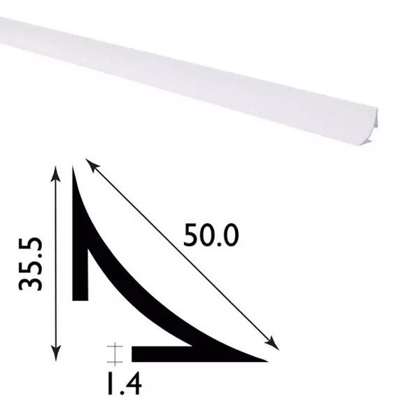 1m PVC Scotia Edge Moulding – Black or White Trim in 12.5mm, 25mm & 50mm Widths for Neat Finishing