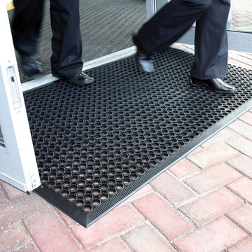 Heavy Duty Outdoor Rubber Entrance Mats – Drainage & Anti Fatigue Door Mat