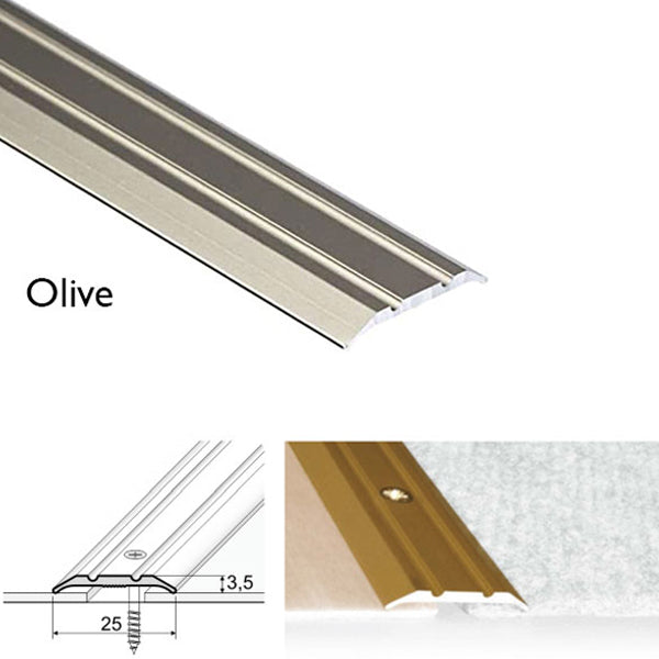 25mm Anodised Aluminium Flat Threshold Strip – Door Trim for Floor Connections