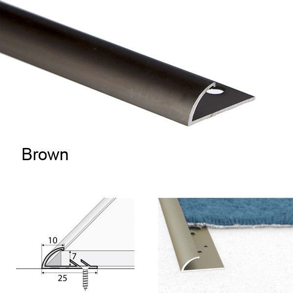 10mm Anodised Aluminium Carpet Edge Trim – Floor Transition Profile for Carpet to Hard Surfaces