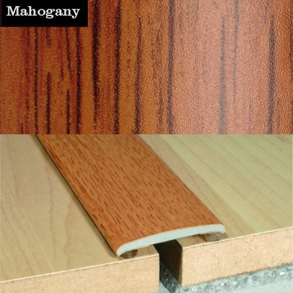 35mm Self Adhesive Flat Aluminium Threshold Strip β Wood Effect Floor Edge Connector
