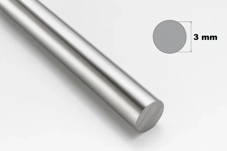 1m Stainless Steel Round Bar – Solid Metal Rod for Fabrication & DIY Use
