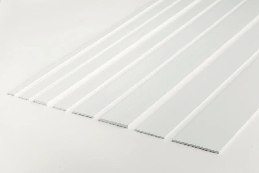 PVC Flat Bar Trim – 1m & 2.5m Length | Black, White & Anthracite Plastic Strip for Edging and Finishing