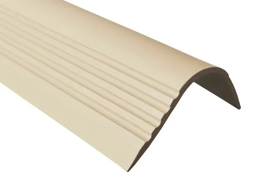 70mm x 40mm PVC Rubber Stair Nosing β Wide Bullnose Non-Slip Profile β 1.18m Length