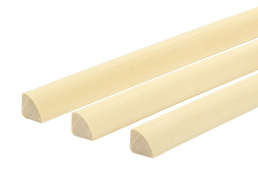 Natural Pine Wood Quadrant Beading – 10mm, 12mm, 20mm Decorative Moulding in 1m & 2.4m Lengths