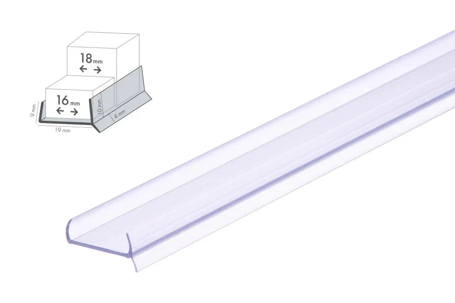 Transparent PVC Kickboard Trim – Plinth Sealing Strip for 16–18mm Cabinet Panels