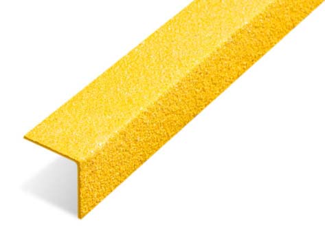 GRP Stair Nosing with Medium Grit Surface – 4mm Overlay Safety Cover for Slippery Steps