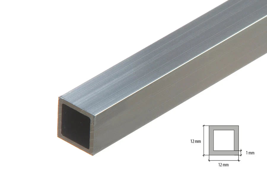 1m Aluminium Box Section – Natural Square Tube for Frameworks & Fabrication Projects