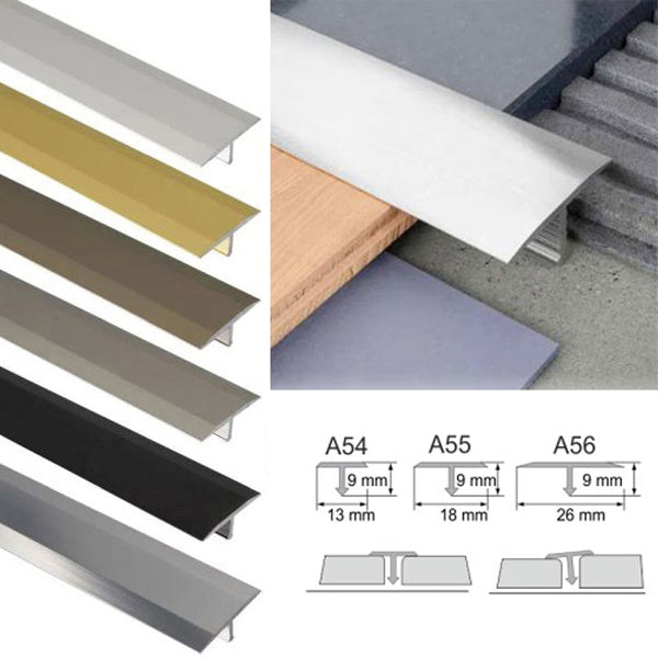 13mm Aluminium T-Profile Trim – Anodised Door Threshold Bar for Tile Floor Transitions