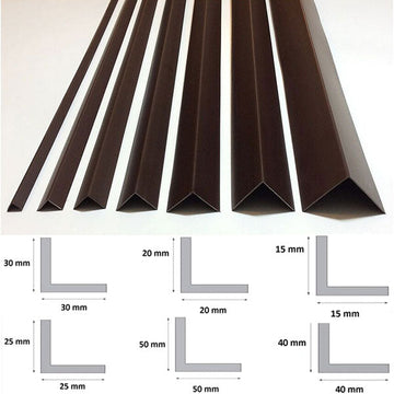 1m Brown PVC Corner Trim – 90° Angle Edge Guard for Walls, Panels & Furniture