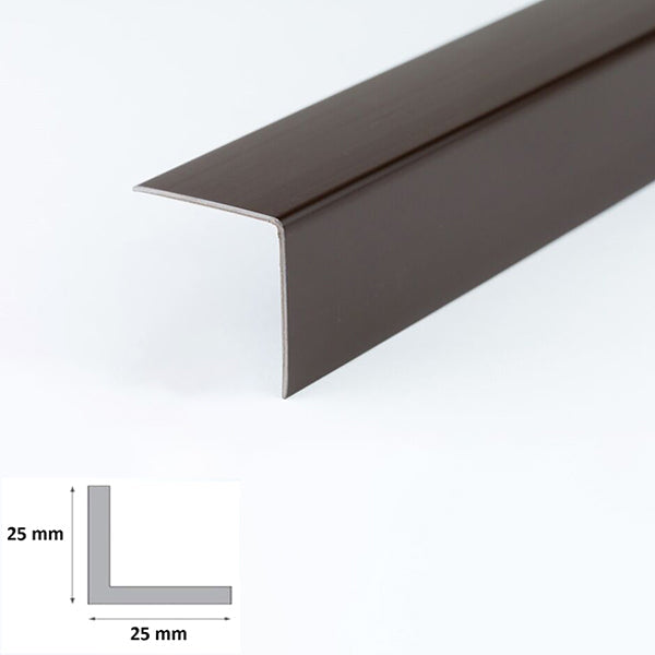 1m Brown PVC Corner Trim – 90° Angle Edge Guard for Walls, Panels & Furniture