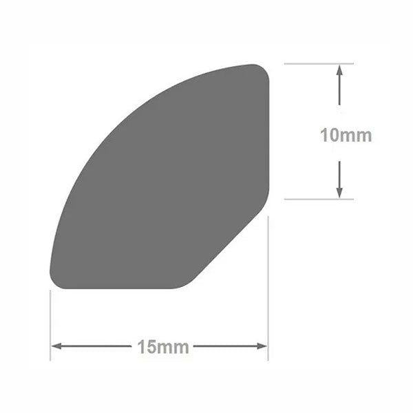 UPVC Internal Chrome Silver Quadrant Trim