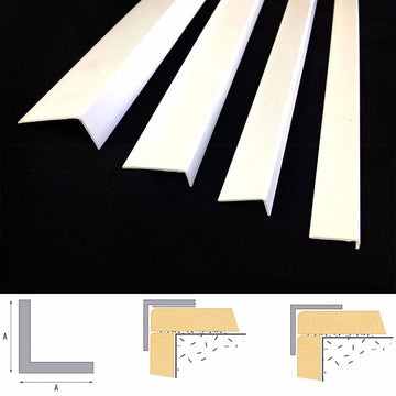 1m White PVC Unequal Angle Trim – 90° Corner Protector for Walls, Furniture & Edges