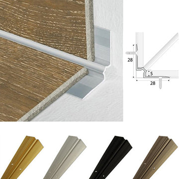 Aluminium Stair Edge Nosing 28 x 28mm – Inner Corner Profile for 5mm LVT Steps