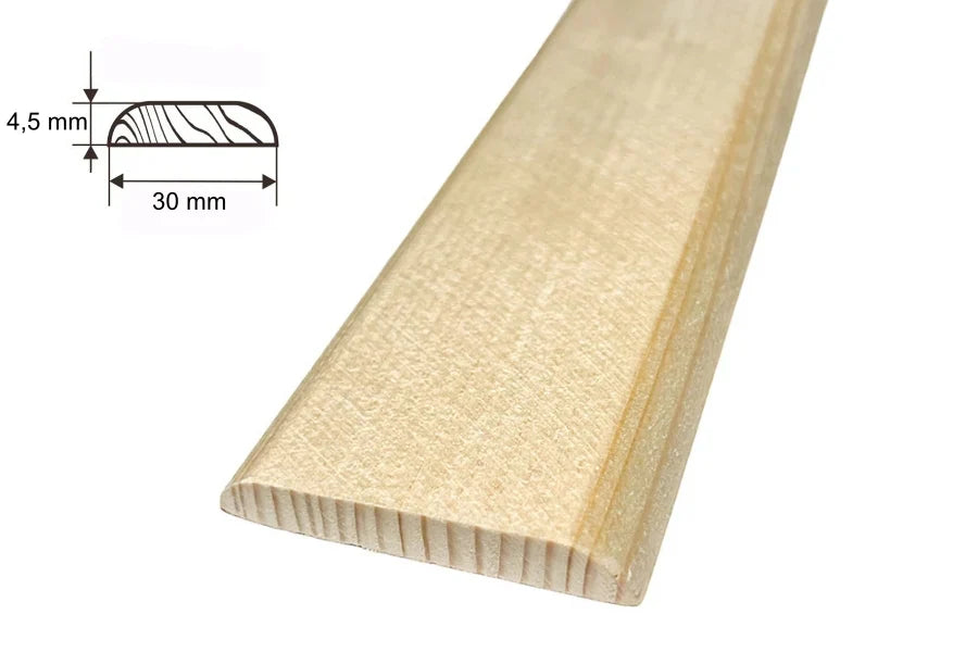 Natural Pine Flat Moulding Strip Decorative Wood Trim Beading – 1m & 2.4m Length