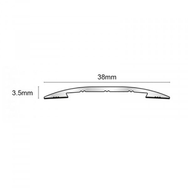 38mm Anodised Aluminium Euro Cover Strip – Self Adhesive Threshold Trim for Smooth Floor Connections