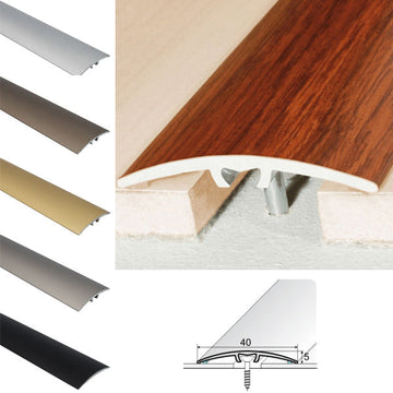 40mm Anodised Aluminium Threshold Bar – Hidden Fixing Strip with Silicone Seal for Floor Joints