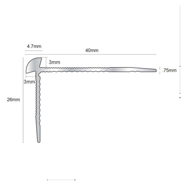 40 x 26mm Aluminium Stair Nosing – Outer Corner Profile for 3mm LVT Flooring