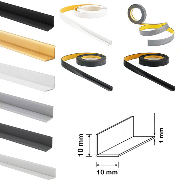 5m PVC Corner Trim – Flexible 90° Self-Adhesive Edge Strip for Walls & Panels