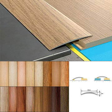 80mm Wood Effect Aluminium Transition Strip – Self-Adhesive Floor Profile