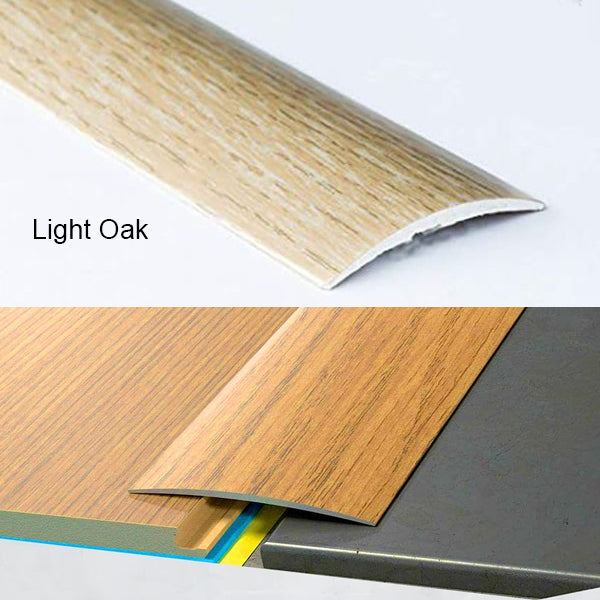 80mm Wood Effect Aluminium Transition Strip – Self-Adhesive Floor Profile
