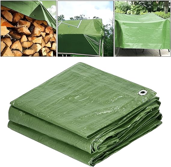 90GSM Green Heavy Duty Tarpaulin – Waterproof UV-Resistant Outdoor PE Sheet