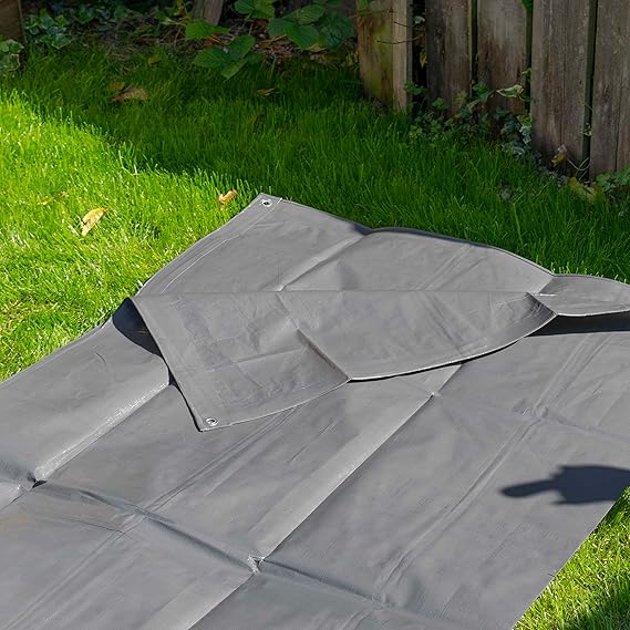 200gsm Grey Heavy Duty Waterproof Tarpaulin – UV-Resistant Outdoor Ground Sheet