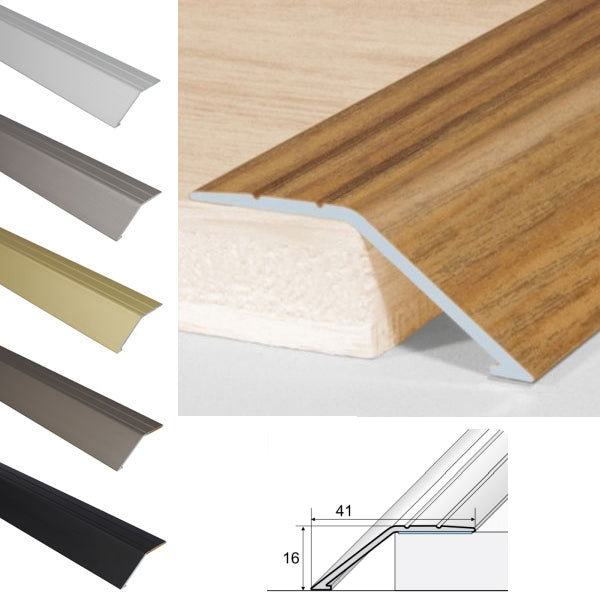 41mm Self Adhesive Ramp Threshold – Anodised Aluminium Anti Slip Floor Trim