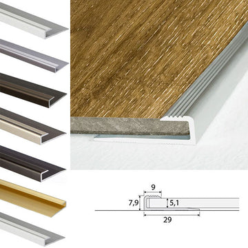 Aluminium U-Edging Trim – Screw Fix Profile for 5mm LVT Floor Edges