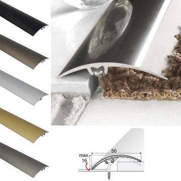 50mm Anodised Aluminium Threshold Bar – Heavy Duty Door Trim for Floor and Carpet Connections