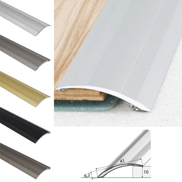 41mm Anodised Aluminium Ramp Threshold Strip – Self Adhesive Transition for Uneven Floors
