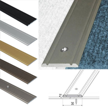 30mm Anodised Aluminium Flat Threshold Trim – Screw Fixed Door Bar for Floor Transitions
