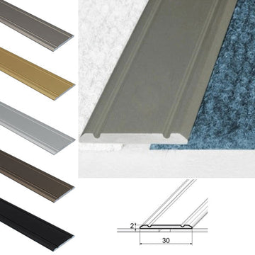 30mm Self Adhesive Aluminium Flat Threshold Strip – Floor Connector for Same Level Surfaces