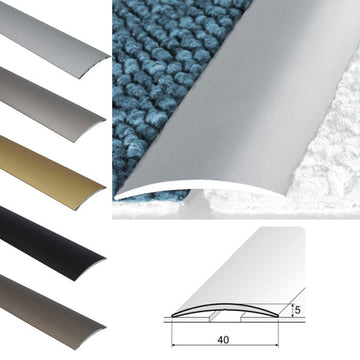 40mm Self Adhesive Aluminium Threshold Trim – Floor Edge Transition Strip for Smooth Connections