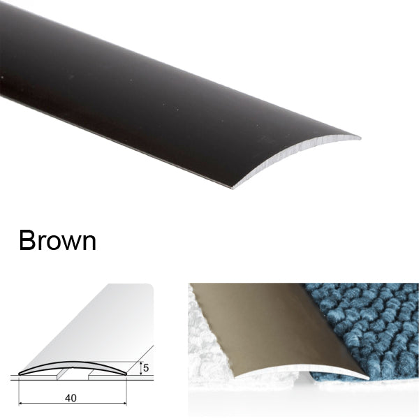 40mm Self Adhesive Aluminium Threshold Trim – Floor Edge Transition Strip for Smooth Connections