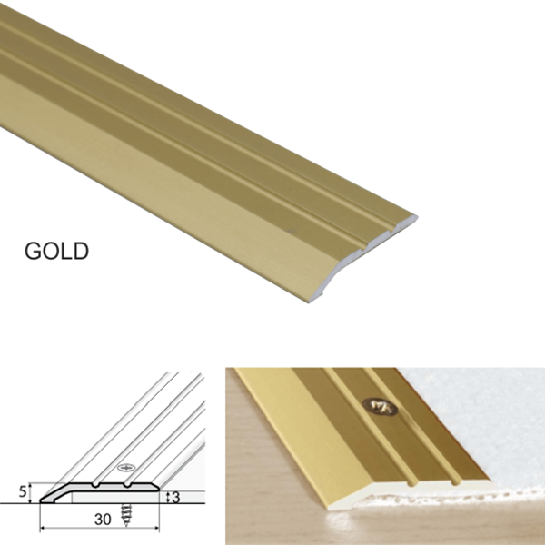 30mm Aluminium Ramp Door Bar – Anodised Threshold Trim for Uneven Floor Levels