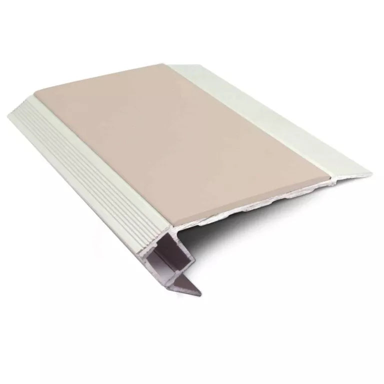 76.5 x 26mm Aluminium Stair Edge Trim – Vision Light Down Profile with Diffuser & Non Slip Insert