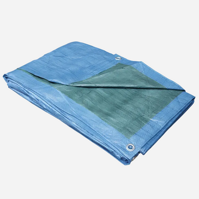 70gsm Budget Waterproof Tarpaulins Blue/Green – Eyelets Every Metre