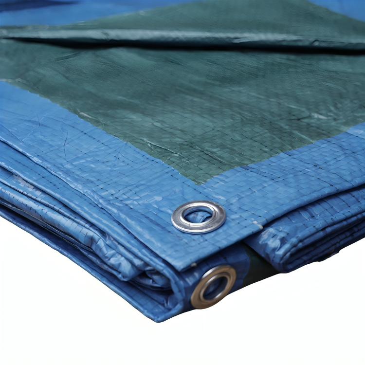 70gsm Budget Waterproof Tarpaulins Blue/Green – Eyelets Every Metre