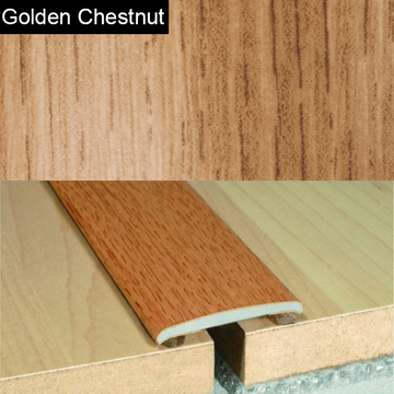35mm Self Adhesive Flat Aluminium Threshold Strip – Wood Effect Floor Edge Connector