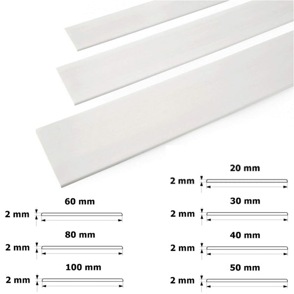 6m White PVC Flat Edge Trim – Cover Strip for Window and Door Architrave Finishing
