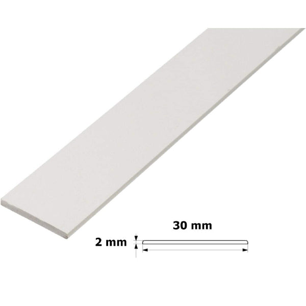 6m White PVC Flat Edge Trim – Cover Strip for Window and Door Architrave Finishing