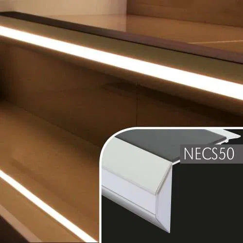 Pair of PVC End Caps for 77.5 x 48.5mm Vision Light Out Stair Edge Trim