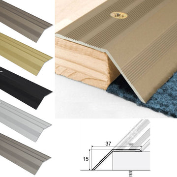 37mm Non Slip Ramp Threshold Trim – Anodised Aluminium Door Bar for Floor Height Transitions