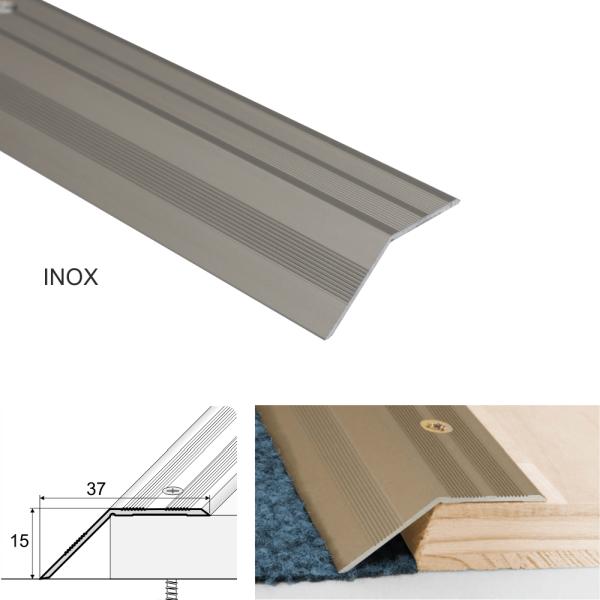 37mm Non Slip Ramp Threshold Trim – Anodised Aluminium Door Bar for Floor Height Transitions