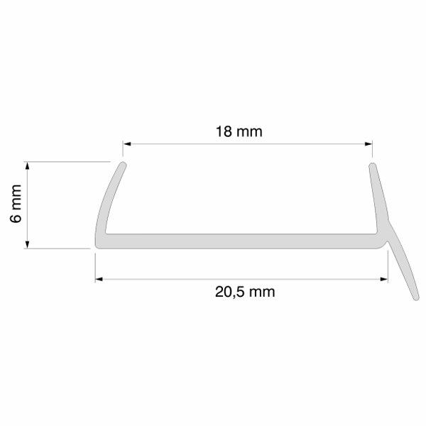 PVC Plinth Sealing Strip – 18mm Kitchen Kickboard Trim