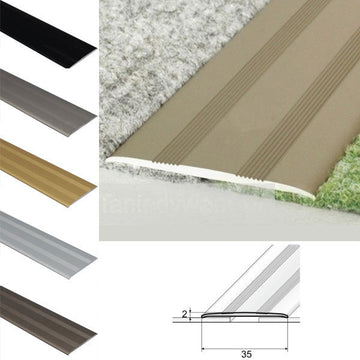 35mm Self Adhesive Aluminium Flat Threshold Trim – Low Profile Floor Edge Connector