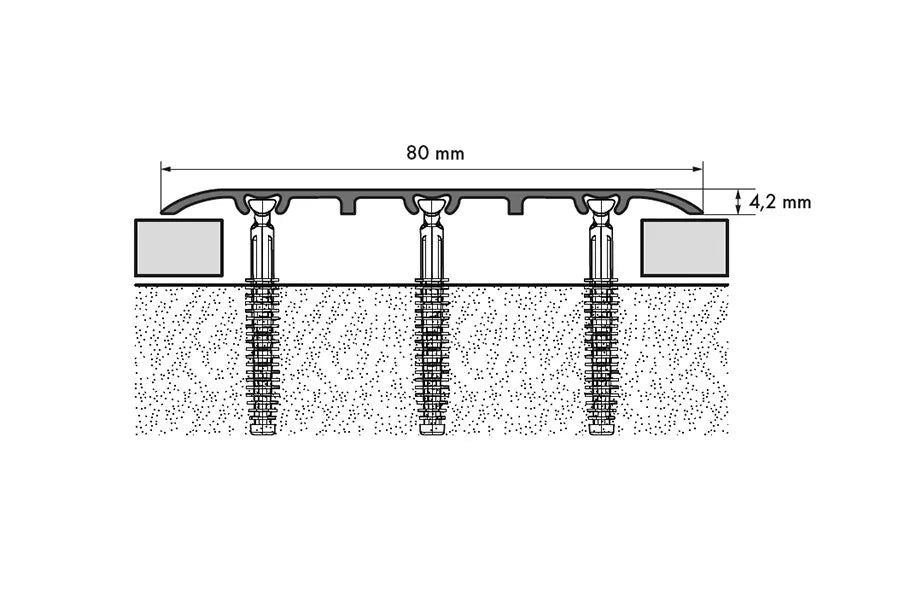 80mm Anodised Aluminium Door Threshold Bar – 930mm Length – Silver, Gold & Champagne Finish