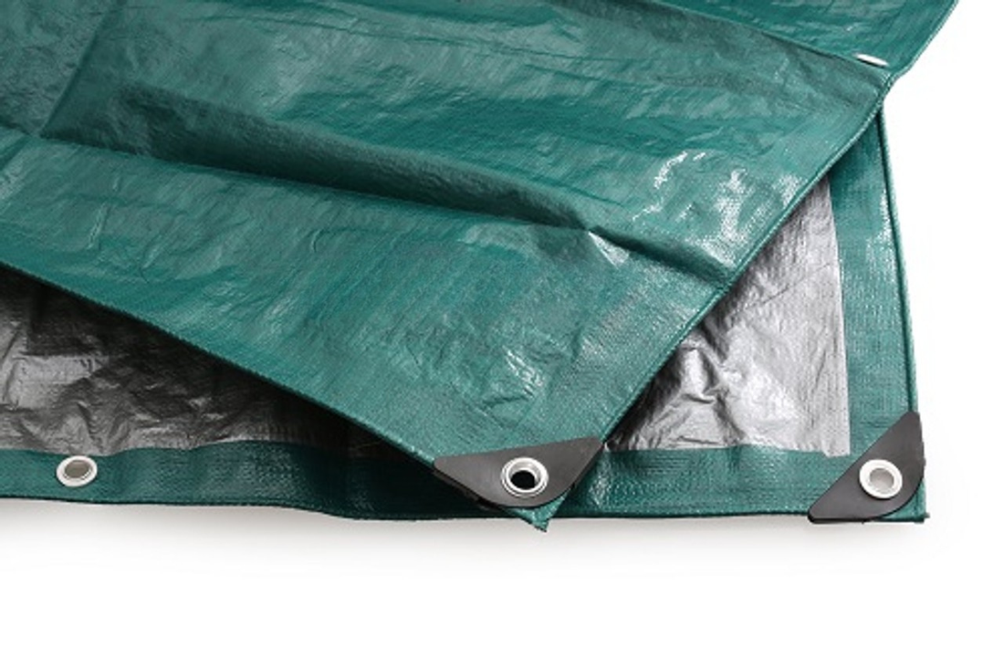 140GSM Dual-Colour Waterproof Tarpaulin – Green & Silver Polyethylene Cover